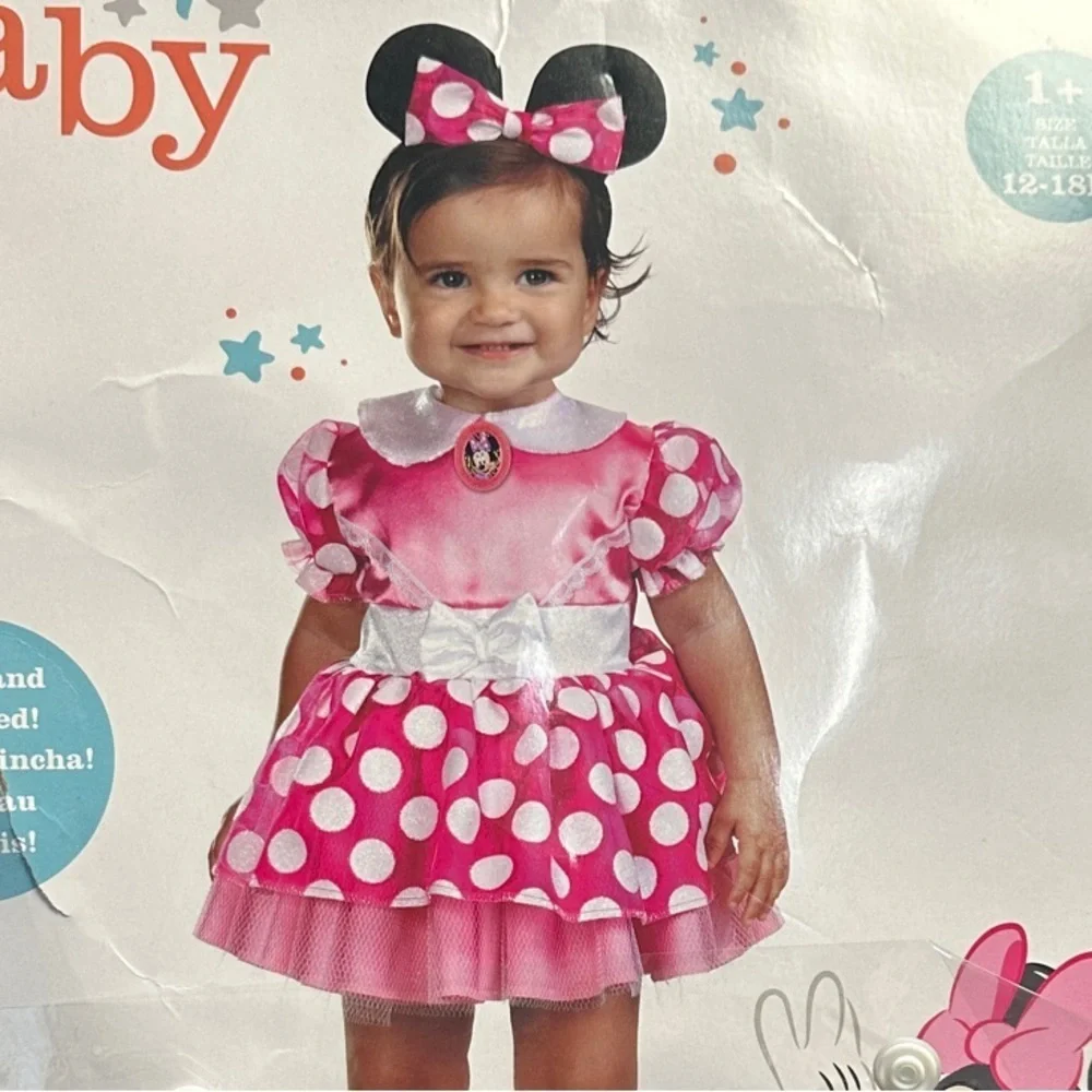 Pink Polka Dot Baby Costume with Headband